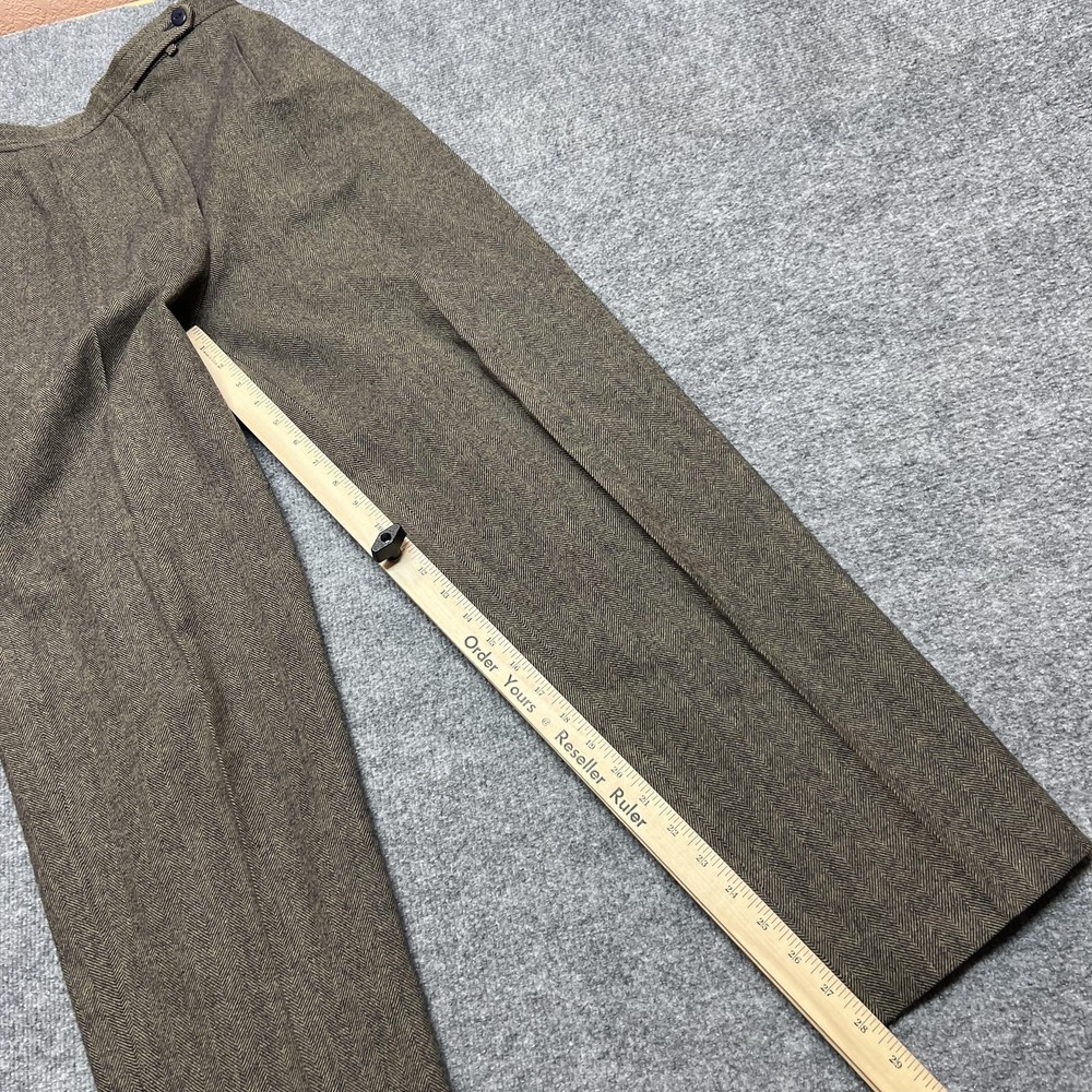Pendleton Pants Womens 10 Brown Wool Herringbone Tweed Pleated Lined Dress Suit - Picture 9 of 10
